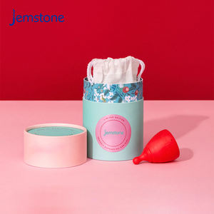 Boîte Cadeau Ronde Personnalisée avec Logo Imprimé, Écologique, en Carton Kraft, pour Emballage de Coupe Menstruelle Féminine - Product Image 1
