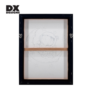 Tranh in vải bố khung tranh nghệ thuật hiện đại theo phong cách <span class=keywords><strong>Line</strong></span> <span class=keywords><strong>Art</strong></span> - chủ đề phi hành gia trên mặt trăng, bán buôn của DX Designs - Trang trí tường cho phòng trẻ em & nhà cửa - Product Image 6