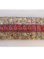Ensemble de Mahjong Américain de Luxe Moderne Automatique en Acrylique Rouge Pailleté, Tuiles à Motif Floral Festif Personnalisé, 166 Tuiles, Écologique