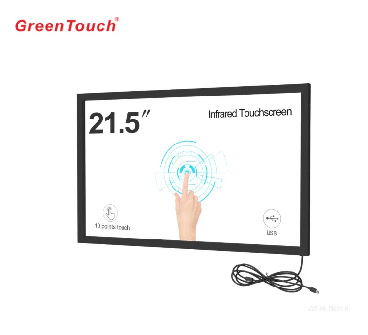 Cadre d'écran tactile complet avec ports usb, 21.5 pouces, multi-touch, avec connecteur ir