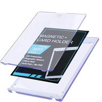 Vente en gros de porte-cartes magnétiques 35PT, étui protecteur pour cartes à collectionner en acrylique transparent, protection UV pour cartes de sport, de baseball et de TCG