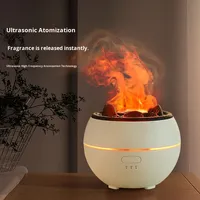 Difusor de Aroma Transfronterizo para el Hogar, de Escritorio, con Temporizador, Pulverizador Ultrasónico, Atomización Simulada de Lava, Humidificador Enchufable, Niebla Silenciosa de 0.5-1L