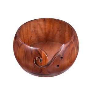 High Quality round yarn bowls for knitting handcrafted wooden yarn bowl