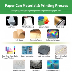 Ống Đóng Gói Giấy Xi Lanh Hộp Các Tông Có Nắp Đậy Kín Khí Thực Phẩm Hộp Đóng Gói Tròn Hạt & Hạt - Product Image 4