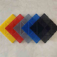 Dalles de garage modulaires pour lavage de voitures, emboîtables, robustes, épaisses, colorées, en plastique ventilé, pour le detailing automobile