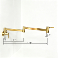 Robinet de cuisine mural rétractable et pliable en laiton pour évier de balcon