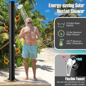 Columna de Ducha Solar, Cabezal de Ducha Exterior con Calentamiento Solar, Ajuste de Temperatura para Patio Trasero, Playa, Piscina, Spa, Embalaje para Envío Postal - Product Image 4