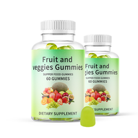 Suplemen Herbal Buah dan Sayuran Gummy Superfood Hijau Grosir OEM/ODM dengan Bayam, Brokoli & Bit