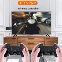 Vente en gros 4K HD TV Dongle de jeu vidéo Double manette sans fil 2.4G Console de jeu 3D avec émulateurs Ps1 Connexion filaire