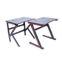 Bureau de jeu pour PC, table de jeu pour ordinateur, design luxueux, moderne, pliable, en métal, en forme de T, avec éclairage RGB