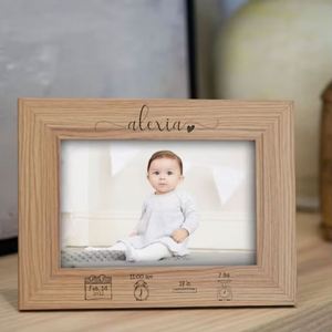 Supplier Personalized Engraved <b>Wood</b> <b>Picture</b> <b>Frame</b>, Custom Names & Date Photo Holder, Unique Gift for Weddings & Birthdays - Product Image 1