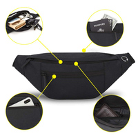 Tas Selempang Jogging Outdoor Besar Anti Air dengan Resleting, Tas Pinggang Olahraga Festival, Tas Pinggang Kasual Hands-free, Dompet Ponsel
