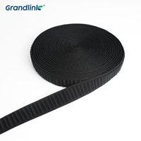Haute élasticité doux noir soutien-gorge sangle rayure coudre côtelé élastique épaule sangle de réglage Flexible pour soutiens-gorge de sport