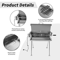 Grill vertical automatique à double broche pour poulet, style churrasco cyprin et brésilien, avec kit de rôtissoire