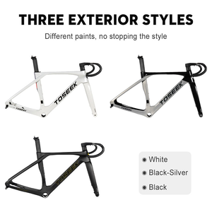 Cadre de vélo de route TOSEEK 700C*32C entièrement en carbone, frein à disque, câblage interne complet, axe traversant BBT47, cadre de vélo de route léger - Product Image 1