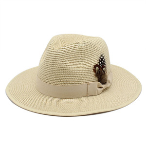 Sẵn sàng để tàu người đàn ông phụ nữ rộng vành Đỏ đáy Fedora Trilby Mũ phụ nữ đỏ dưới Panama mùa hè bãi biển rơm hat Sun hat UPF50 + - Product Image 4