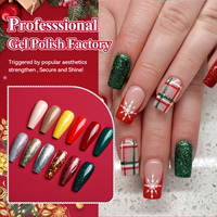 HONEY GIRL Fournitures pour ongles Série Noël Haute pigmentation Brillant 15ml Vernis à ongles gel UV LED Semi-permanent Rouge Ensemble de vernis gel