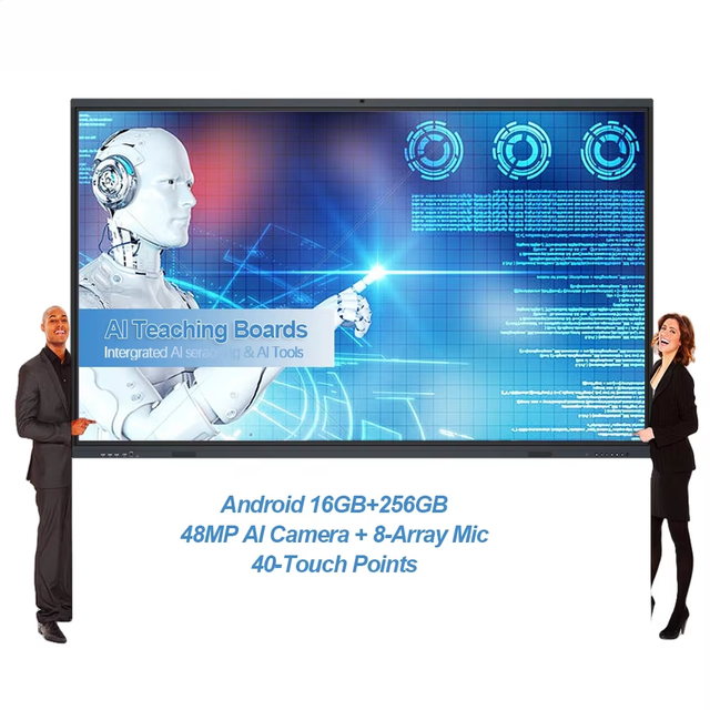 Hiseeview 85/86 Inches AI Function 13/48MP Camera Interactive Display Panel with Capacitive Touch for Education and Business
