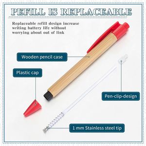 Stylo bille personnalisé en bambou naturel, écologique, SUMO, avec finition recyclable, idéal pour l'écriture et les cadeaux de bienvenue - Product Image 4