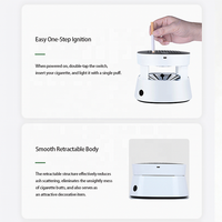 Cendrier purificateur d'air intelligent en plastique avec filtre HEPA, neutralisateur de fumée à 3 vitesses, rechargeable par USB 2000 mAh, design moderne pour la maison et le bureau