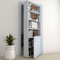 Idées de portes de grange pour chambre à coucher moderne Porte cachée Diviseur de rangement pour étagère Porte en PVC Murphy