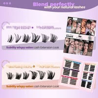Cils en bouquets à boucles mixtes très demandés, individuels, pour salon et DIY, réutilisables, aspect naturel, longue tenue