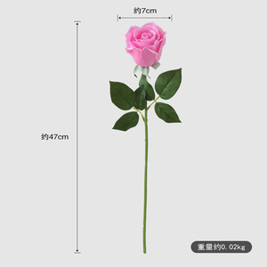 ช่อดอกกุหลาบประดิษฐ์โยชิโนบุ ก้านเดี่ยว สีขาว ชมพู ม่วง สำหรับตกแต่งบ้าน - Product Image 4