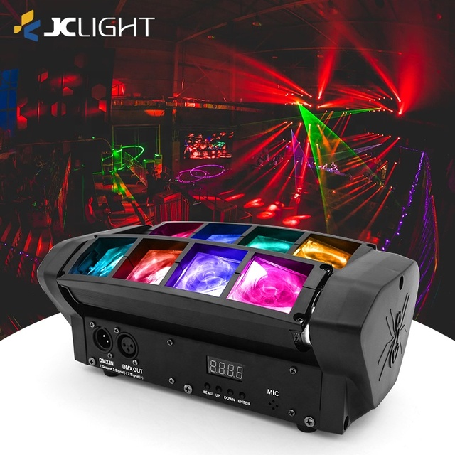 In Stock Mini Spider 8x5w Rgbw Led Beam Projector Moving Head Stage Wash Lights for Bar Disco DJ Lighting LED