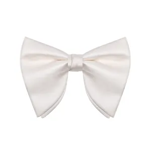 Men's Solid Color Fashion Version Groom Suit Butterfly Oversize White Bow Tie