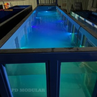 Piscine gonflable modulaire extérieure en PVC avec système de filtration, piscine préfabriquée portable, piscine de glamping, piscines pour enfants, bois