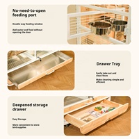 Cage à oiseaux extra-large mobile en bois massif et en fer, luxueuse, moderne, simple, durable, avec fermeture à bouton-pression pour perroquets