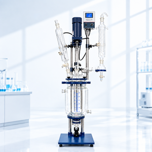 Reattore in Vetro Incamiciato da Banco 1-5L con Agitazione Sottovuoto per Ricerca Chimica di Laboratorio - Product Image 1