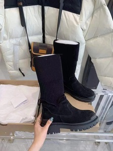 Bottes en tricot <span class=keywords><strong>U</strong></span> pour femme, chaussures d'hiver plates 2022 - Product Image 4