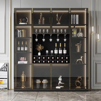 Armoire à vin moderne de luxe avec cadre en aluminium et portes en verre pour salon