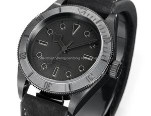 Montre de plongée professionnelle avec lunette en céramique, cadran givré, série Black Warrior, anneau extérieur rotatif - Product Image 2