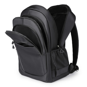 Laptop <b>Backpack</b> Large Capacity Lightweight Unisex Travel Business <b>School</b> Bag With Laptop Compartment Solid Color Gray <b>Black</b> - Product Image 2