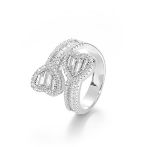 Bagues Cœur d'Amour en Argent 925 Plaqué Or Véritable Premium avec Moissanite VVS, Bijoux Hip Hop à Micro-Pavé - Product Image 2