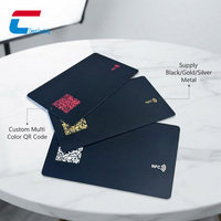 Tarjeta de Visita NFC de Metal Personalizada en Negro, Dorado, Plateado, Blanco y Rojo, con Chip NTAG213/215/216 y Códigos QR
