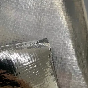 Tela tejida de PE laminada con papel de aluminio, reflectante de calor radiante, barrera de vapor de agua