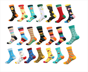 Đa Thiết Kế Đầy Màu Sắc Thời Trang Vui Crew In Vớ Unisex Cotton Vớ Giản Dị Mùa Xuân Thiết Kế - Product Image 1