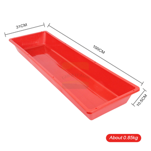 Abreuvoir en <span class=keywords><strong>plastique</strong></span> PP rouge de 1 m pour moutons et chèvres, facile à nettoyer, empilable, abreuvoir pour animaux de ferme - Product Image 2