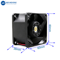Ventilateur axial DC à commande PWM avec deux roulements à billes AM6038M12B 60x60x38mm pour châssis de serveur, onduleur