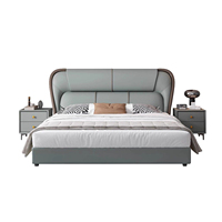 Lit double moderne simple de style européen 1,8 m, chambre principale, lit multifonctionnel avec rangement