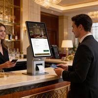 Kiosque de commande automatique 15,6 21,5 23,8 pouces, écran de menu numérique Android 11, machine de commande automatique, paiement sans argent liquide NFC