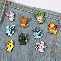 Lencana Logam Anime Jepang Pokemon Kartun Lucu, Bros Aksesori Pin Alloy Keluarga Pocket Monster Eevee