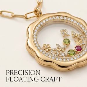<span class=keywords><strong>Collana</strong></span> <span class=keywords><strong>con</strong></span> Ciondolo Fluttuante Personalizzato SongYi per Donne, <span class=keywords><strong>Medaglione</strong></span> in Ottone Placcato <span class=keywords><strong>Oro</strong></span> 18K <span class=keywords><strong>con</strong></span> Zirconi, Gioiello Personalizzato - Product Image 3