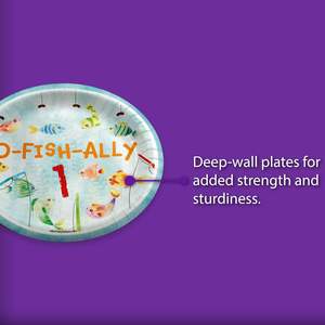 O'fishally One Décorations de fête d'anniversaire modernes 1er Vente chaude 9 en assiettes en papier - Product Image 2