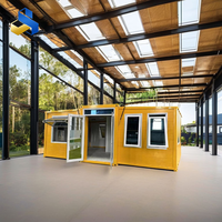 Rumah Kontainer Prefab Baja 20ft Bersertifikasi ISO 9001, Dapat Dilipat, Dua Sayap, untuk Gudang, Diskon untuk Pemesanan Grosir