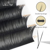 GLAMLASH Extensions de cils 2D en forme de V Volume individuel préfabriqué Cils 2D de type V avec pointes plates fendues Cils 2D de type V