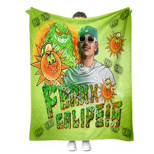 Fabricantes personalizados al por mayor Throw Soft Design Famoso cantante <span class=keywords><strong>feid</strong></span> ferxxo ligero fuzzy Cozy Warm throw mantas para mujeres - Product Image 6